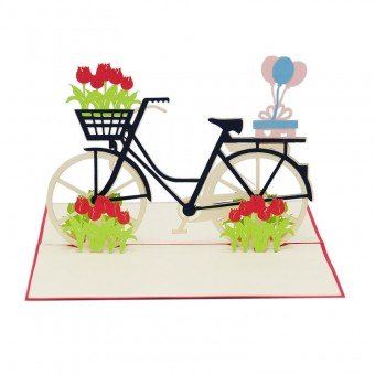 Fiets met tulpen